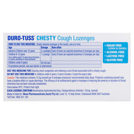 DURO-TUSS Chesty Cough Lozenges Berry 24 Pack