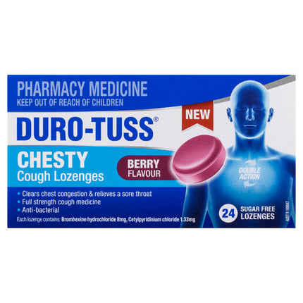 DURO-TUSS Chesty Cough Lozenges Berry 24 Pack