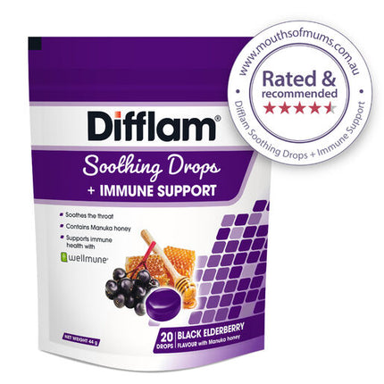 Difflam Soothing Drops + Immune Support Black Elderberry 20 Drops