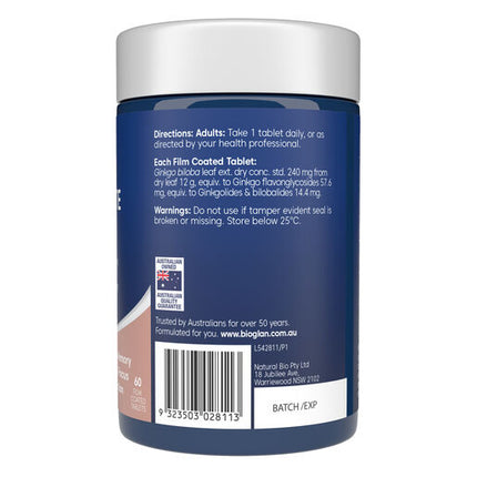 Bioglan Gingko Forte 12000mg 60 Tablets