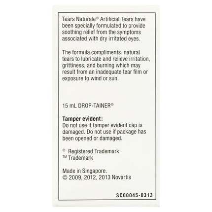 Tears Naturale Artificial Tears Eye Drops 15mL