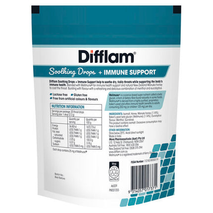 Difflam Soothing Drops + Immune Support Eucalyptus Menthol 20 Drops