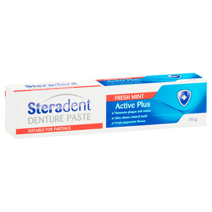 Steradent Active Plus Denture Paste Fresh Mint 115g