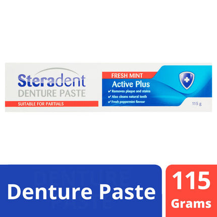 Steradent Active Plus Denture Paste Fresh Mint 115g