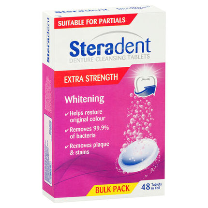 Steradent Extra Strength Whitening Tablets 48 Pack