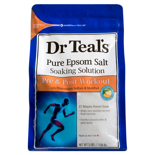 Dr Teal's Pure Epsom Salt Soaking Solution Pre & Post Workout 1.36kg