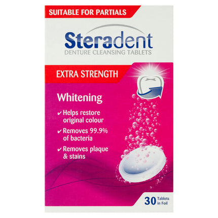 Steradent Extra Strength Whitening Tablets 30 Pack