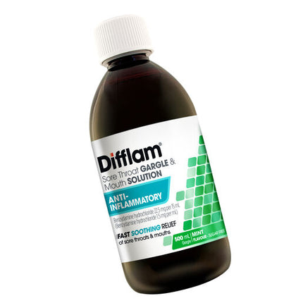 Difflam Sore Throat Gargle & Mouth Solution Anti-Inflammatory 500mL