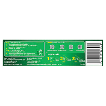 Berocca Energy Mango & Orange Effervescent Tablets 15 Pack