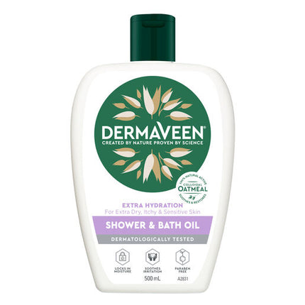 DermaVeen Extra Hydration Shower & Bath Oil 500mL