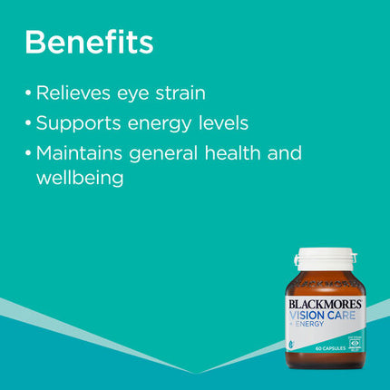 Blackmores Vision Care + Energy 60 Capsules