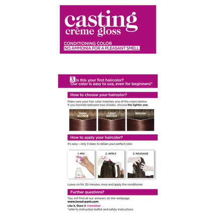 L'Oreal Casting Creme Gloss Semi-Permanent Hair Colour 550 Mahogany