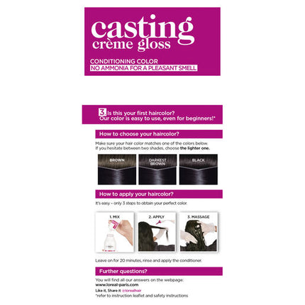 L'Oreal Casting Creme Gloss Semi-Permanent Hair Colour 210 Blue Black