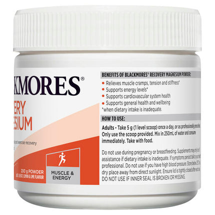 Blackmores Recovery Magnesium Muscle Health Vitamin Powder 200g