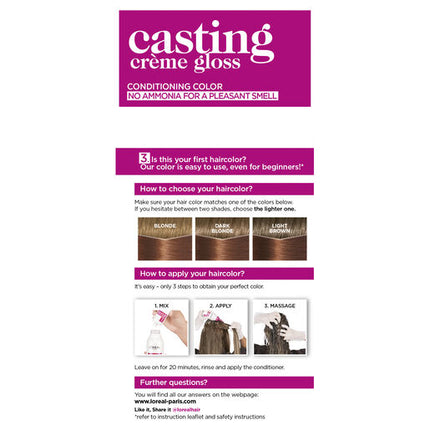 L'Oreal Casting Creme Gloss Semi-Permanent Hair Colour 645 Amber