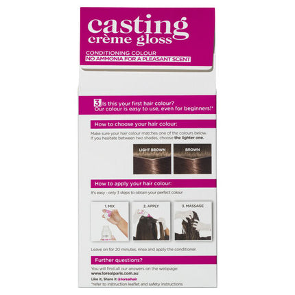 L'Oreal Casting Creme Gloss Semi-Permanent Hair Colour 500 Light Brown