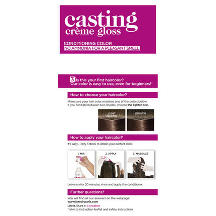 L'Oreal Casting Creme Gloss Semi-Permanent Hair Colour 500 Light Brown