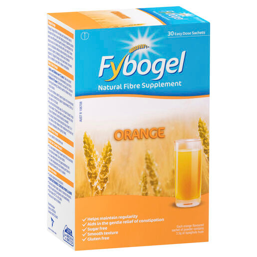 Fybogel Fibre Constipation Relief Supplement Sachets Orange 30 pack