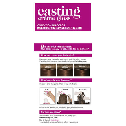 L'Oreal Casting Creme Gloss Semi-Permanent Hair Colour 535 Chocolate