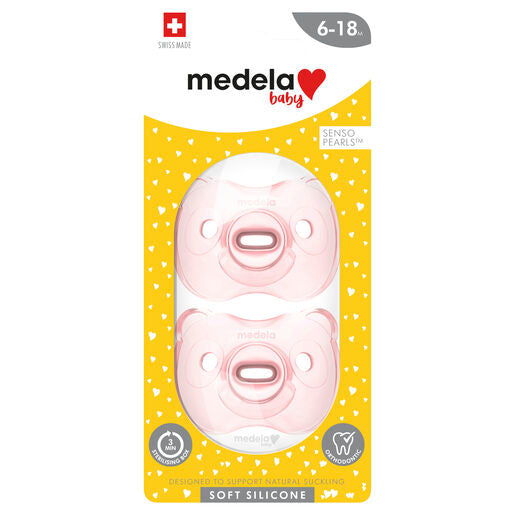Medela Soft Silicone Duo Girl Pink Soothers 6-18 Months