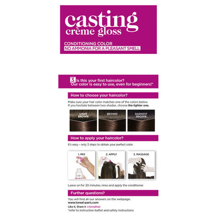 L'Oreal Casting Creme Gloss Semi-Permanent Hair Colour 323 Dark Chocolate