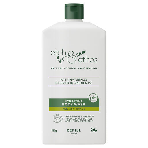 Etch & Ethos Hydrating Summer Ctirus Body Wash 1kg Refill