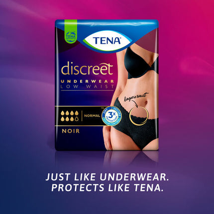 Tena Women's Pants Noir Low Waist Large 9 Pack