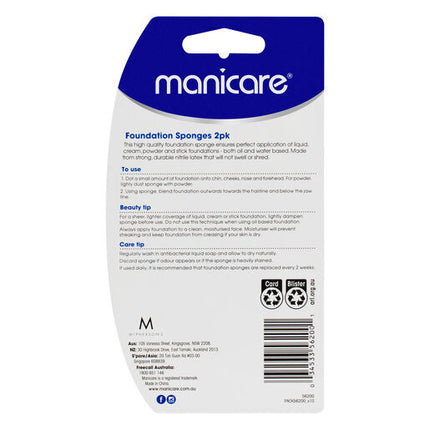 Manicare Compact Latex Foundation Sponge 2 Pack