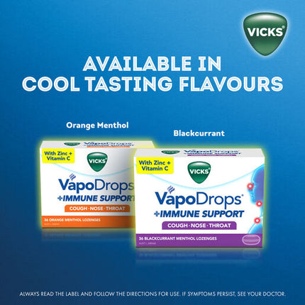 Vicks VapoDrops Immune Support Orange 36 Lozenges
