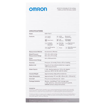 Omron Bluetooth Blood Pressure Monitor with AFIB Indicator