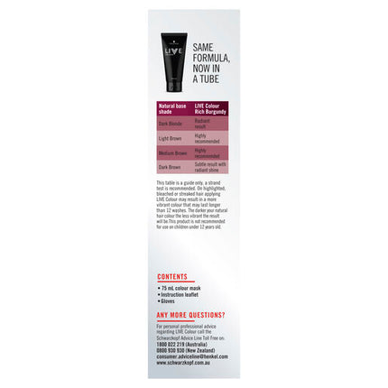 Schwarzkopf Live Colour Rich Burgundy 75ml