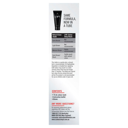 Schwarzkopf Live Colour Deep Black 75ml
