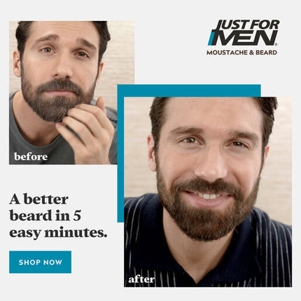 Just For Men Moustache & Beard Brush-In Colour Gel M-55 Real Black