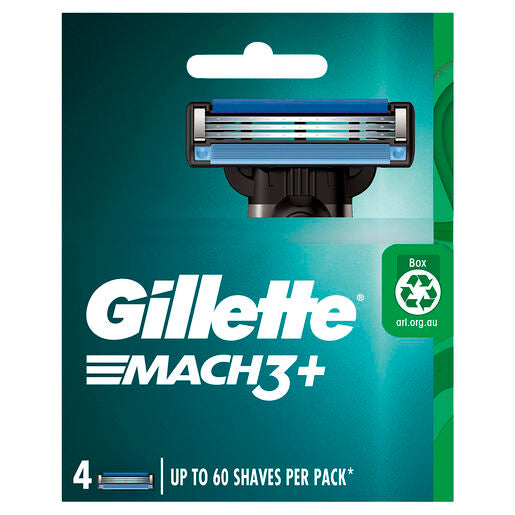 Gillette Mach 3+ Replacement Razor Blades 4 Pack