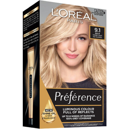 L'Oréal Paris Préférence Permanent Hair Colour - 9.1 Oslo (Light Ash Blonde)