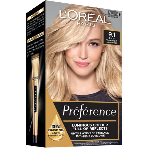 L'Oréal Paris Préférence Permanent Hair Colour - 9.1 Oslo (Light Ash Blonde)