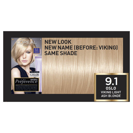 L'Oréal Paris Préférence Permanent Hair Colour - 9.1 Oslo (Light Ash Blonde)