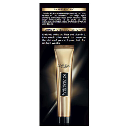 L'Oréal Paris Préférence Permanent Hair Colour - 9.1 Oslo (Light Ash Blonde)