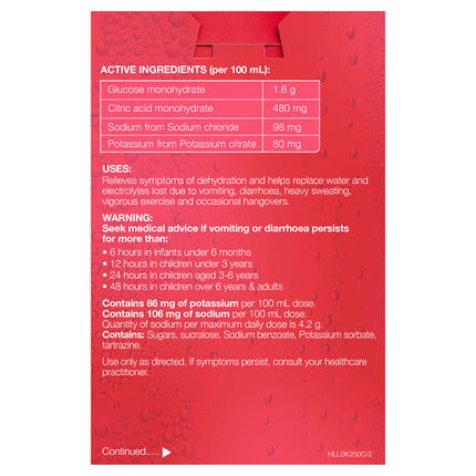 Hydralyte Strawberry Kiwi Flavoured Electrolyte Liquid 4 x 250mL