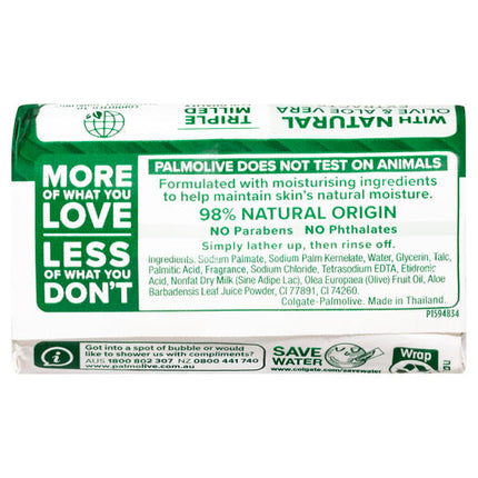 Palmolive Naturals Bar Soap, 10 Pack x 90g, Moisture Care with Natural Olive & Aloe Vera