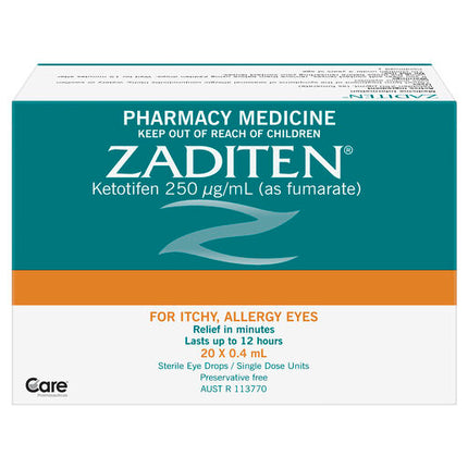 Zaditen Sterile Eye Drops 20 x 0.4mL