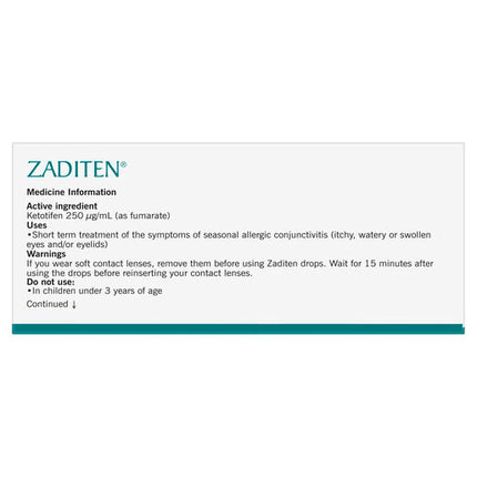 Zaditen Sterile Eye Drops 20 x 0.4mL