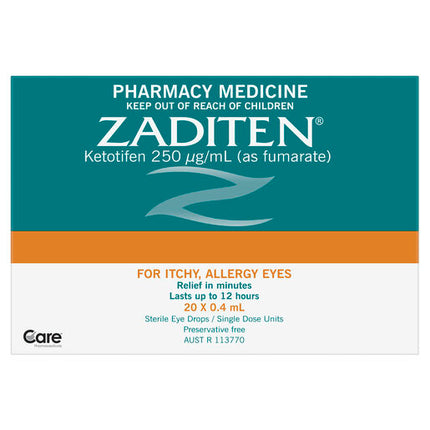 Zaditen Sterile Eye Drops 20 x 0.4mL
