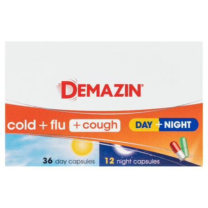 Demazin Cold & Flu + Cough Day + Night 48 Capsules
