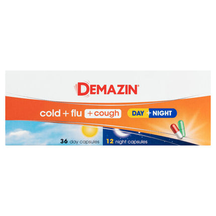 Demazin Cold & Flu + Cough Day + Night 48 Capsules