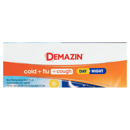 Demazin Cold & Flu + Cough Day + Night 48 Capsules