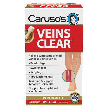 Caruso's Natural Health Veins Clear 60 Tablets