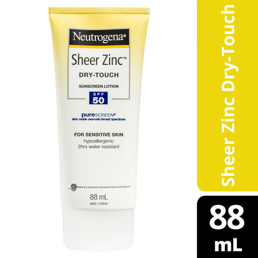 Neutrogena Sheer Zinc Sunscreen Lotion Spf 50 88mL