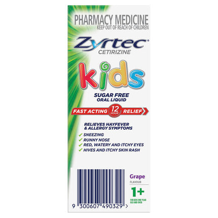 Zyrtec Kids Allergy & Hayfever Oral Liquid Grape 120ml