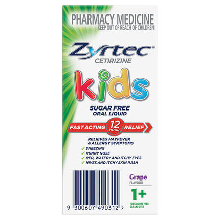 Zyrtec Kids Allergy & Hayfever Oral Liquid Grape 60ml